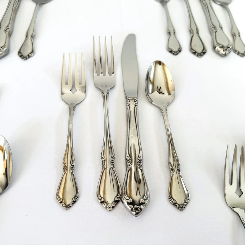 Oneidacraft CHATEAU Stainless Steel Flatware (5) 4-Place Settings 20 Pieces